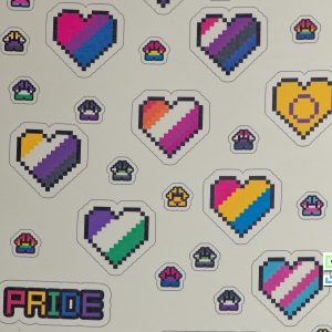 Full Sheet of Hearts & Paws – Handmade Stickers